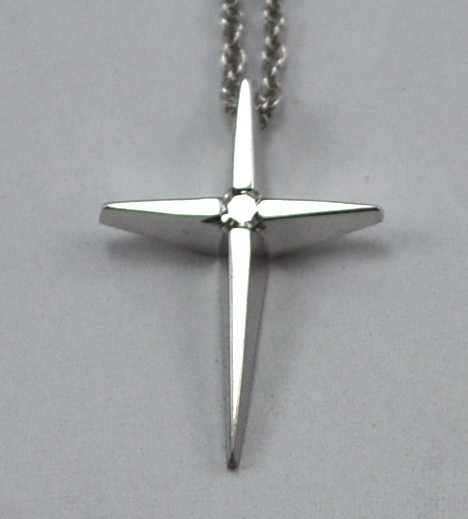 white gold cross & chain